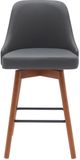 Armen Living Sicily Gray/Walnut Swivel Counter Stool-3