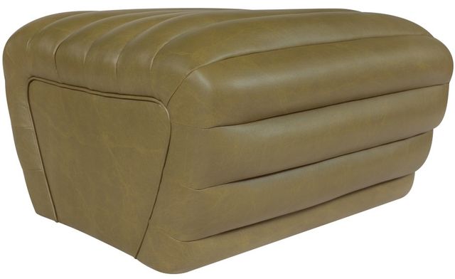 Meridian Furniture Vega Olive Leather Upholstered Ottoman-1