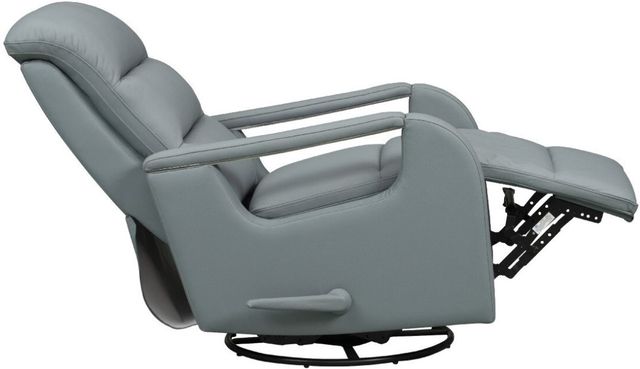 BarcaLounger® Sandhill Troy Spa Blue Leather Manual Swivel Glider Recliner-1