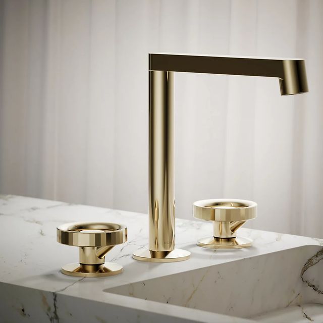 KOHLER® Components® Vibrant French Gold Industrial Bathroom Sink Faucet Handles-3