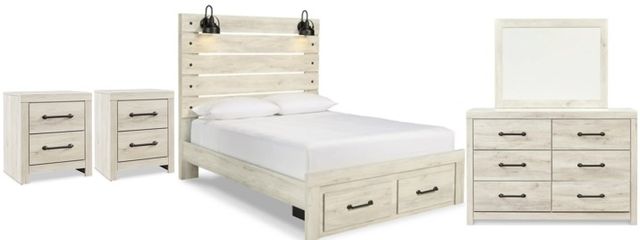 Signature Design by Ashley® Cambeck 5-Piece Whitewash Queen Panel Bed Set-0