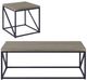 Coaster® Birdie 2-Piece Sonoma Gray Occasional Table with Black Base Set-0