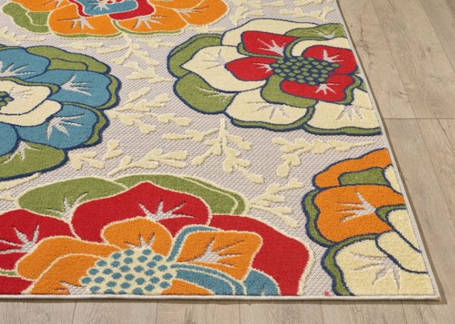 KAS Rugs Calla Ivory Flora 5'x7' Area Rug-1