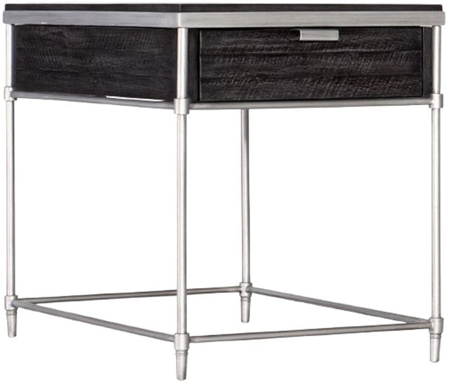 Hooker® Furniture Saint Armand Black End Table with Brushed Pewter Base-0