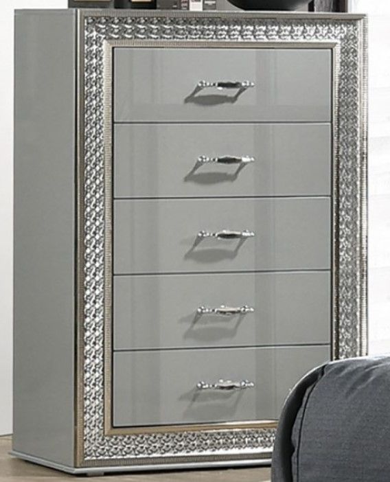 Furniture of America® Cassiopeia Metallic Gray Chest-0