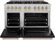 ZLINE Autograph Edition 48" Satin Stainless Steel Pro Style Double Oven Dual Fuel Range with Black Matte Doors and Champagne Bronze Accents-1