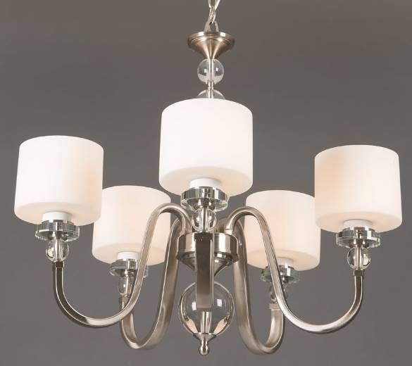 YHD Mitchell Peak Satin Steel 5-Light Chandelier-2