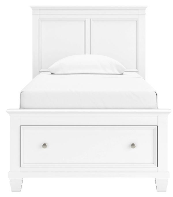 Signature Design by Ashley® Fortman White Twin Panel Storage Bed-1