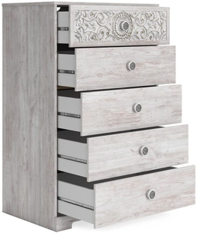 Signature Design by Ashley® Paxberry Whitewash 5-Drawers Chest of Drawers-1