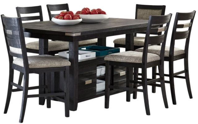 Jofran Inc. Altamonte 7-Piece Dark Charcoal Counter Height Dining Table Set-0