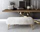 TOV Furniture Churra White Sheepskin Bench-4