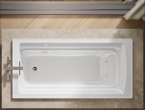 KOHLER® Archer® White 72" x 36" Drop-In Whirlpool Bath-2