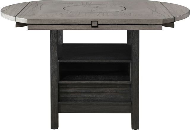 Crown Mark Cline Light Gray Counter Height Table with Black Base-1