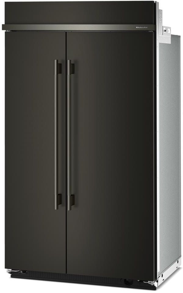 KitchenAid® 48" 30 Cu. Ft. Black Ore Built In Side-by-Side Refrigerator with Platinum Interior-2