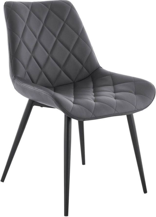Armen Living Loralie 2-Piece Gray/Matte Black Dining Side Chair Set-3