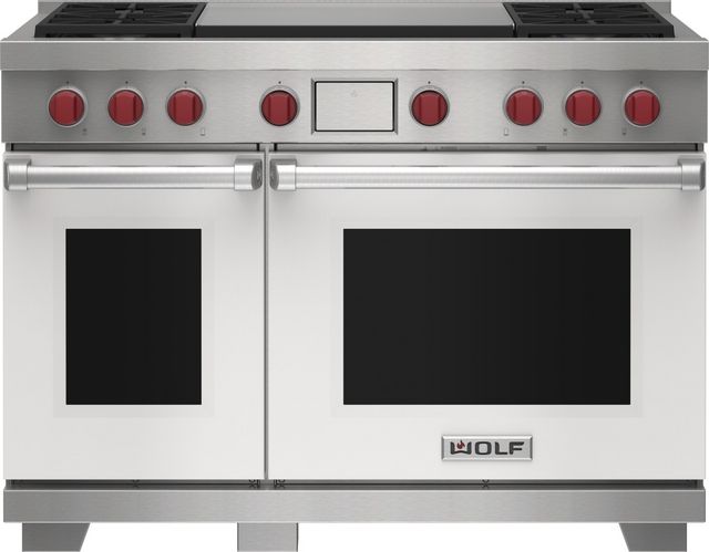 Wolf® 48" White Pro Style Dual Fuel Range