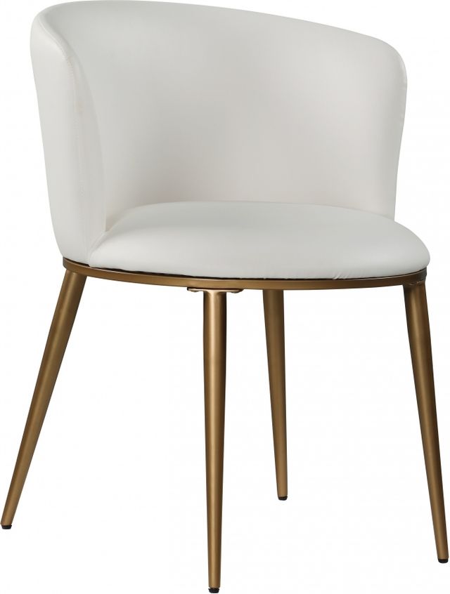 Meridian Furniture Skylar White/Gold Faux Leather Dining Chair-0