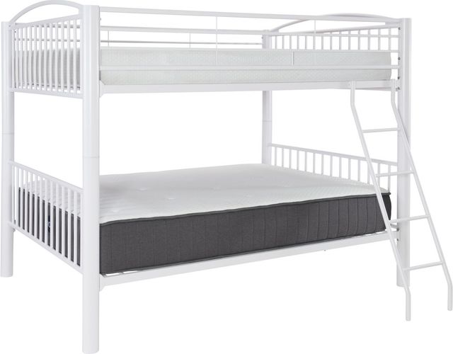 Powell® Heavy White Full/Full Metal Bunk Bed-0