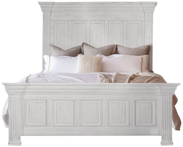 International Furniture Direct Terra Vintage White California King Panel Bed-3