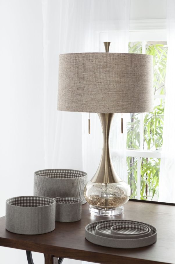 Surya Karval Gold/Metallic Silver Accent Table Lamp-3