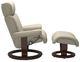 Stressless® by Ekornes® Customizable Magic Medium Manual Recliner and Ottoman with Classic Base-1