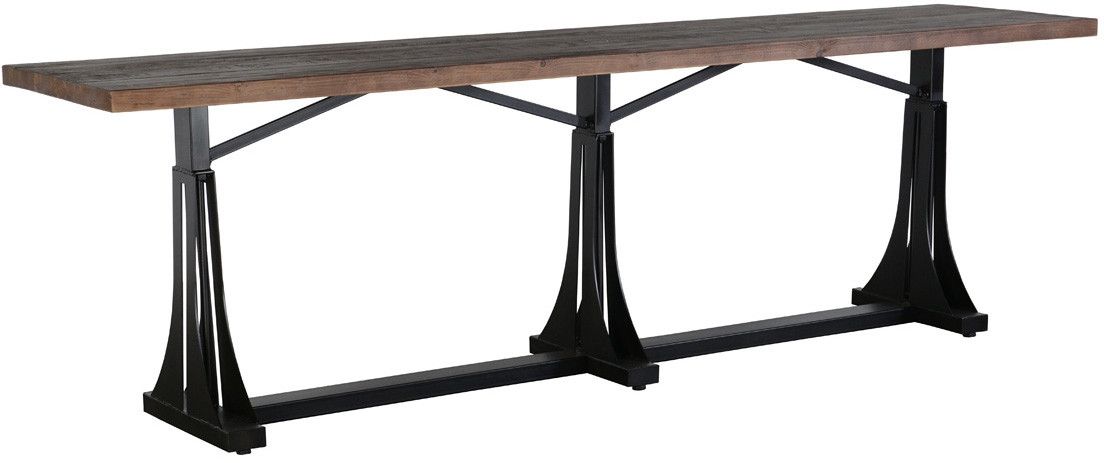 Classic Home Elmira Natural Distressed 118" Counter Table with Black Base