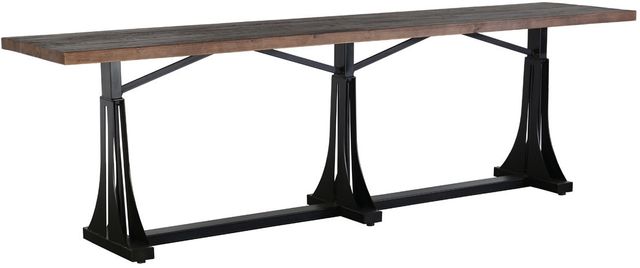 Classic Home Elmira Natural Distressed 118" Counter Table with Black Base-0