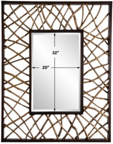 Uttermost® Teak Maze Walnut Rectangle Mirror-2