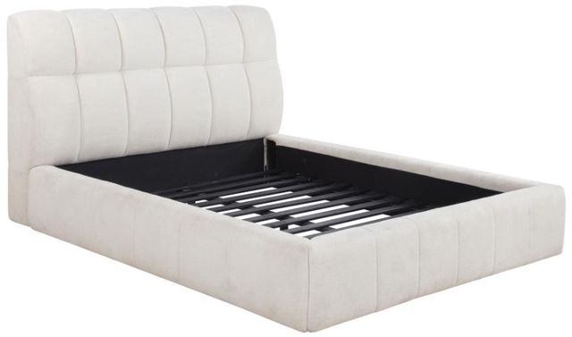 Coaster® Nollet Cream Eastern King Upholstered Platform Panel Bed-1