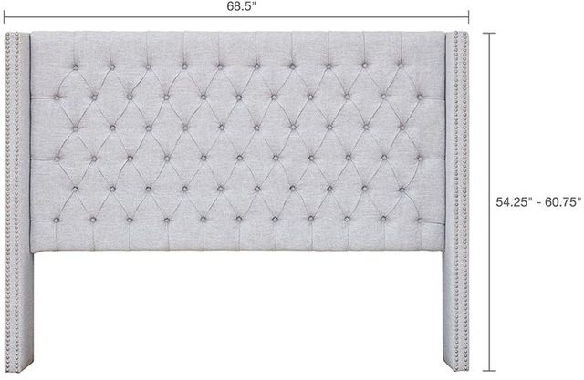 Olliix by Madison Park Grey Queen Amelia Upholstery Headboard-1