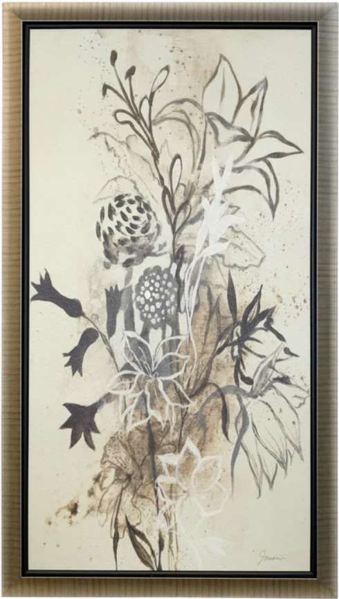 Stylecraft Brooding Bouquet Dark Gray/Gray/White Wall Art -0