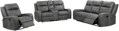 Coaster® Raelynn 3-Piece Gray Manual Reclining Living Room Seating Set