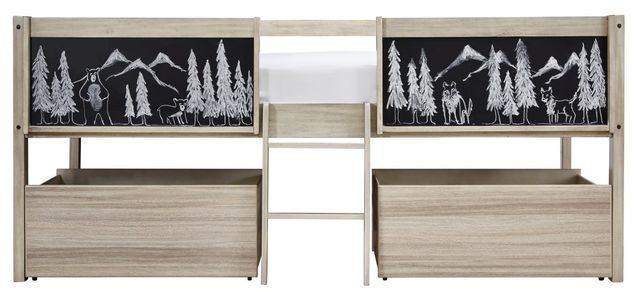 Signature Design by Ashley® Wrenalyn Beige/Black Twin Loft Bed and Storage-1