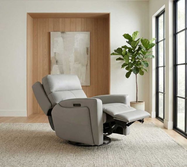Liberty Furniture Chase Oslo Gray Swivel Glider Triple Power Zero Gravity Recliner-2