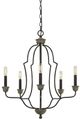 Cal® Lighting & Accessories Lebrija Textured Bronze Chandelier-0