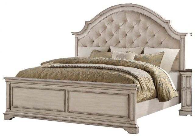 New Classic® Home Furnishings Anastasia 4-Piece Antique Bisque Queen Upholstered Bedroom Set with Chest-1