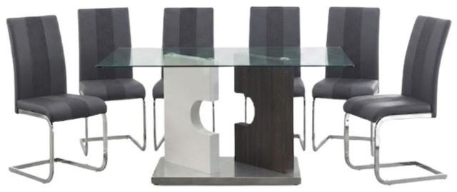 Global Furniture USA D219DT 7-Piece Gray Dining Set-0