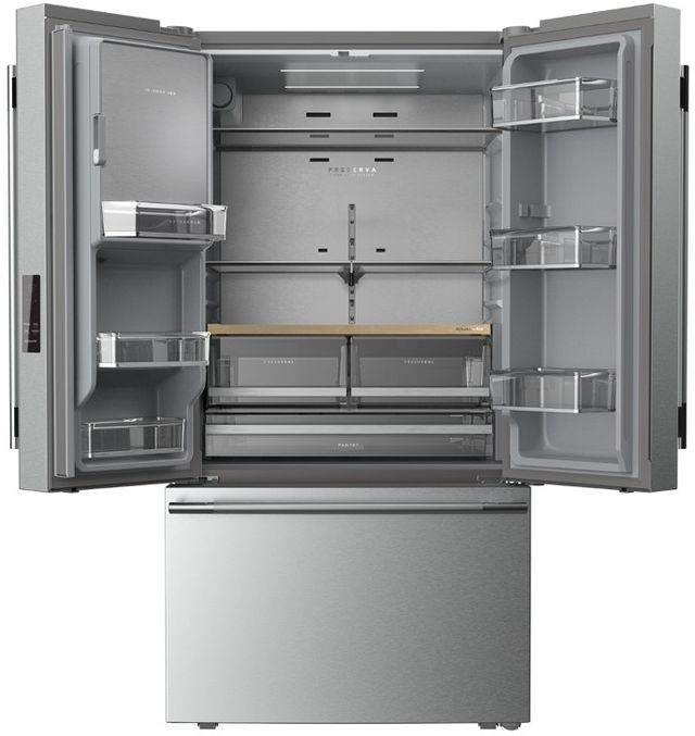 KitchenAid® 36" 30.5 Cu. Ft. PrintShield™ Stainless French Door Refrigerator with Exterior Water and Ice Dispenser-1