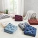 Olliix by Intelligent Design Grey Azza Poly Chenille Square Floor Pillow Cushion-3