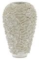 Currey & Company Swirl White/Gold Large Vase-0