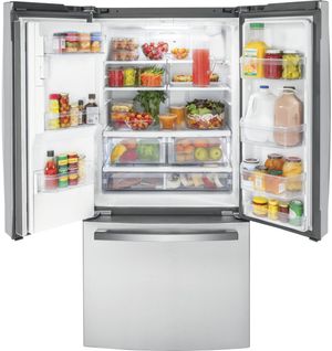 GE 33 in. 17.5 Cu. Ft. Fingerprint Resistant Stainless Steel Counter-Depth French Door Refrigerator