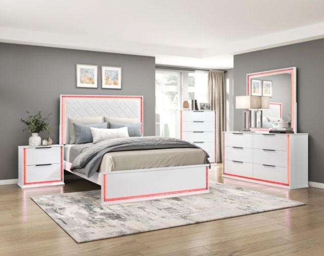 Homelegance® Lumin White Queen Panel Bed-1