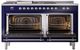 Ilve® Nostalgie II Noblesse 60'' Midnight Blue Pro Style Dual Fuel Range with Chrome Trim-2