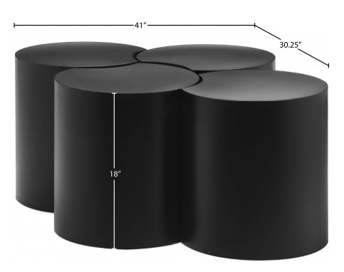 Meridian Furniture Dimple 4-Piece Black 18" Modular Nesting Coffee Table Set-1