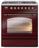 Ilve® Nostalgie II Series 30" Burgundy Pro Style Dual Fuel Range-2