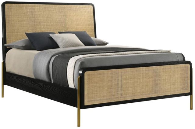 Coaster® Arini Black/Natural California King Panel Bed -0