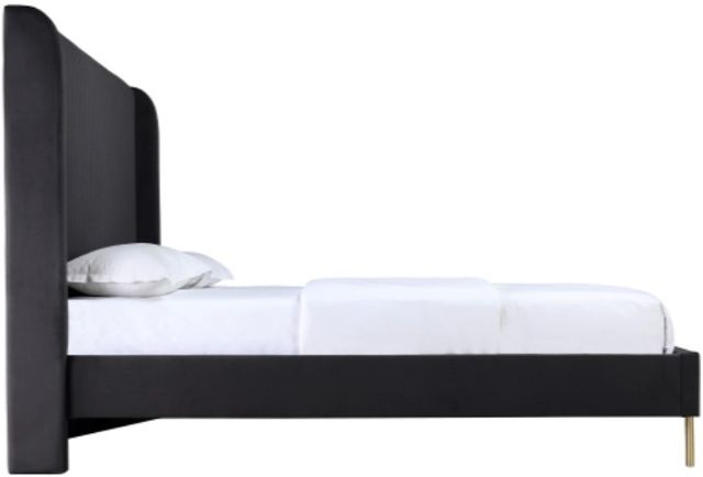 Mazin Furniture Estelle Dark Gray Queen Upholstered Platform Bed-2