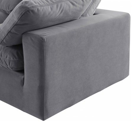 Meridian Furniture Comfy 6-Piece Gray Velvet Sofa Sectional-3