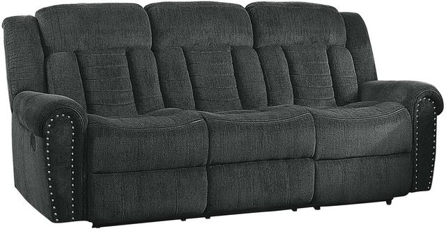 Homelegance® Nutmeg Charcoal Gray Manual Double Reclining Sofa-0