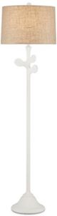 Currey & Company Charny Gesso White Floor Lamp-0